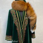 Национальный костюм Зелян  из бархата в зеленом цвете